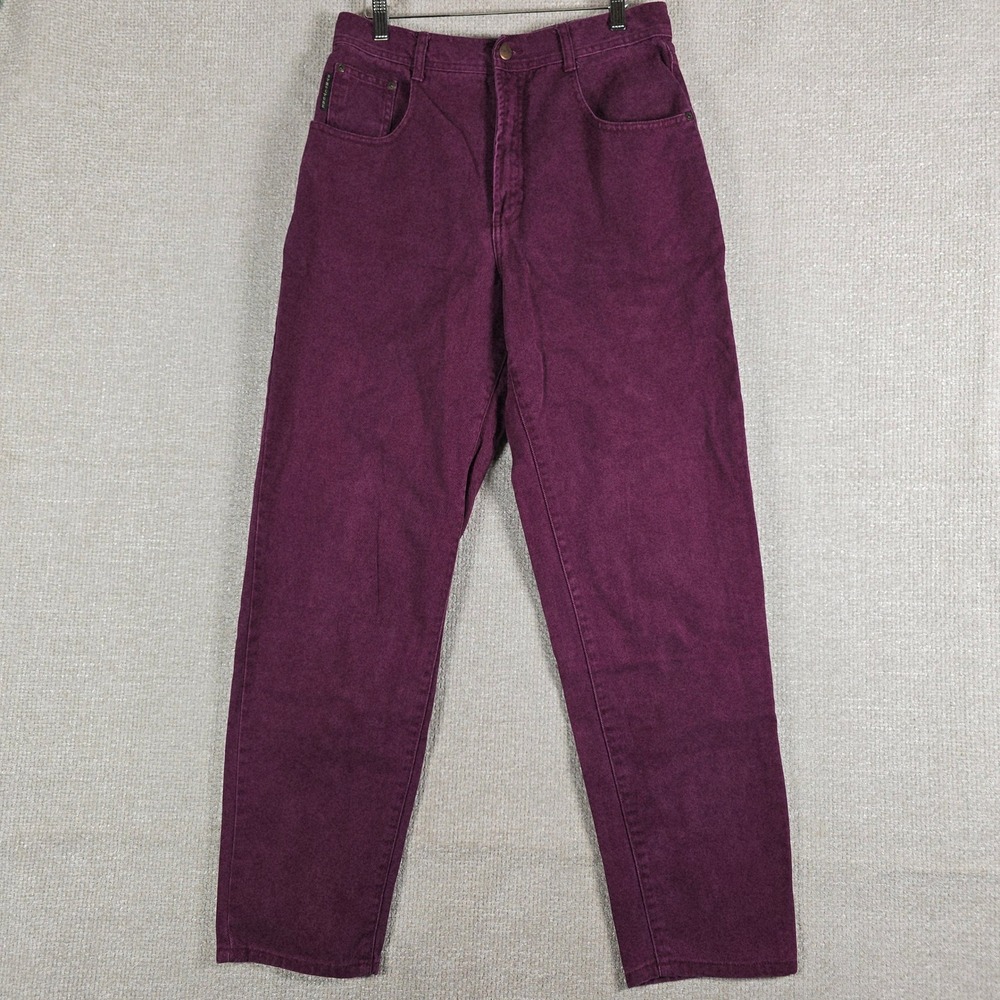 Vtg 90s Structure Colored Jeans Mens 32x31 Plum Purple Burgundy Cotton Tapered‎